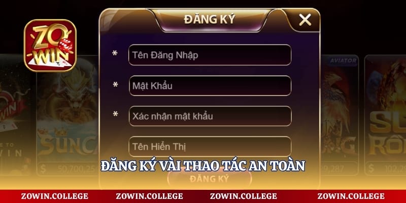 Đăng ký vài thao tác an toàn