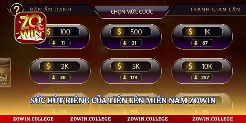 Sức hút riêng của Tiến lên miền Nam Zowin