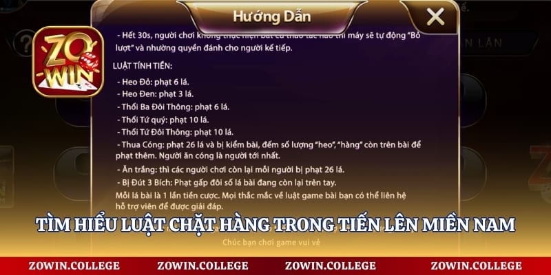 Tìm hiểu luật chặt hàng trong tiến lên miền Nam
